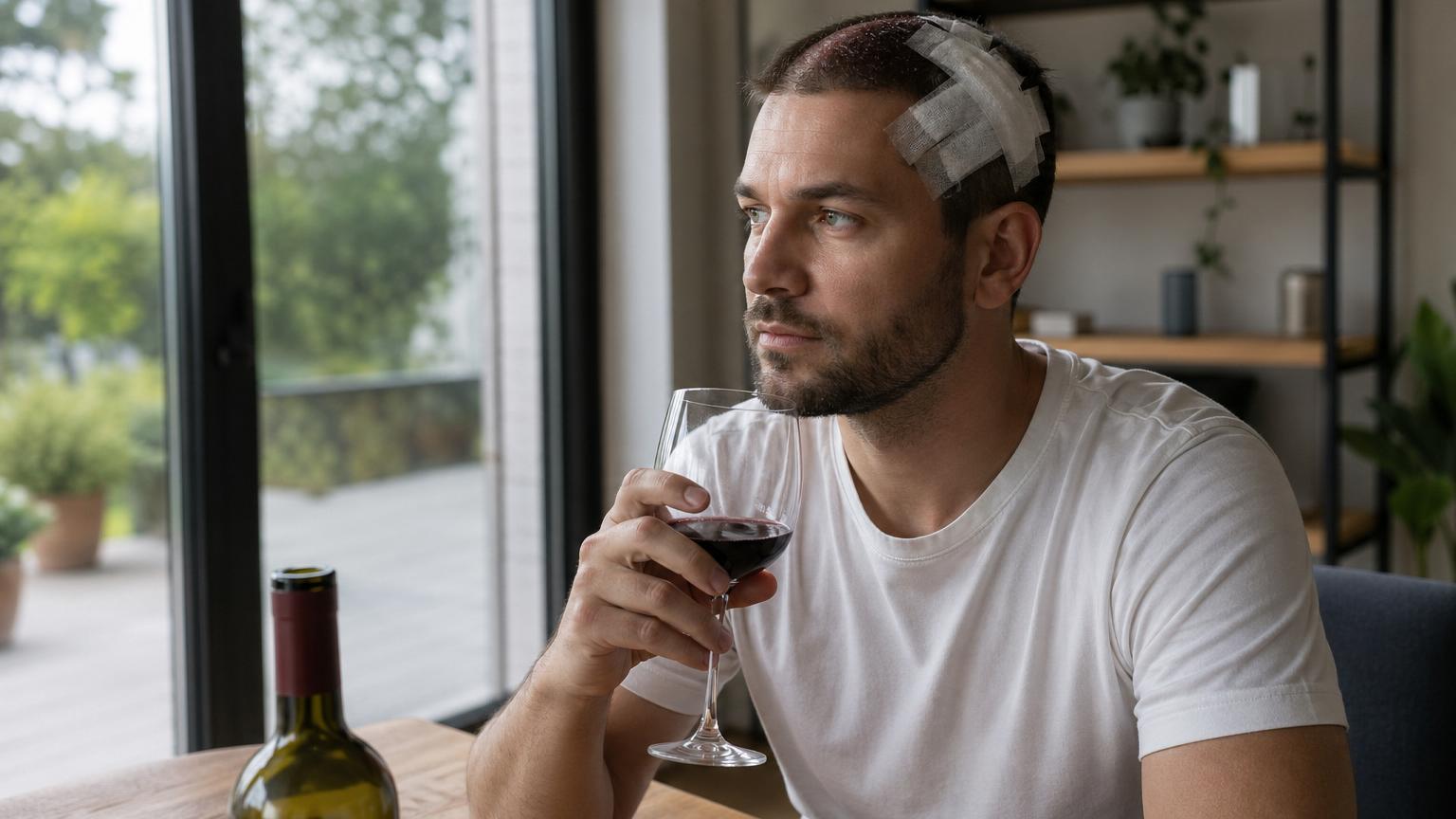 when is it safe to place drink alcohol after hair transplant